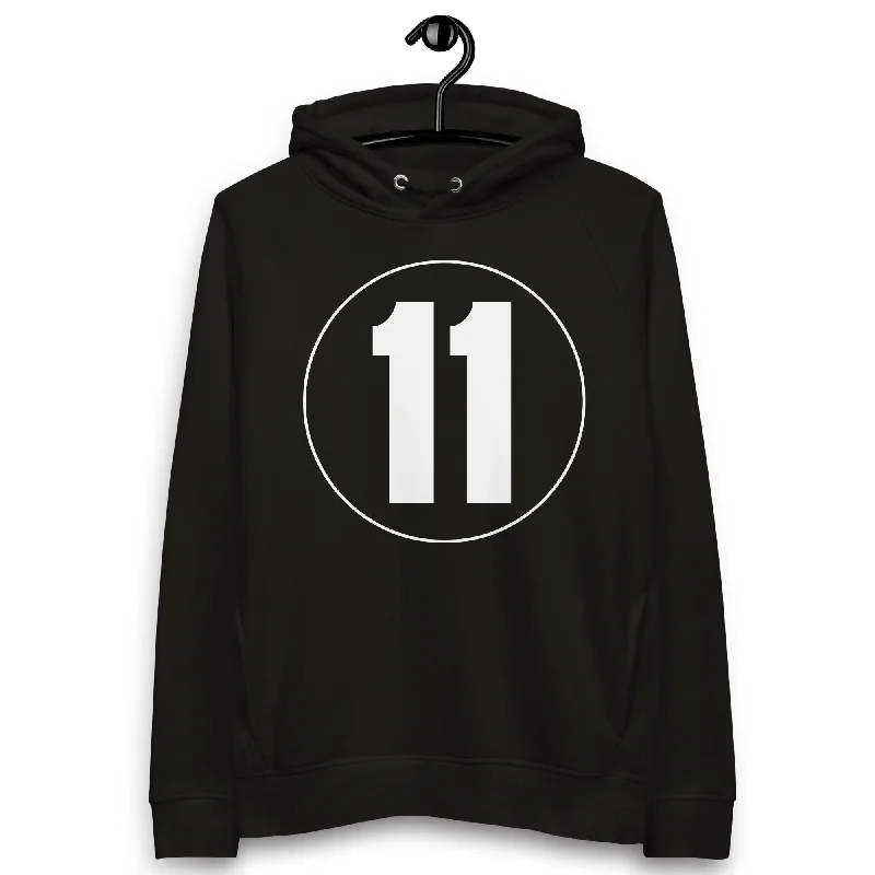 Final Clearance Unisex pullover hoodie: White on Black 11