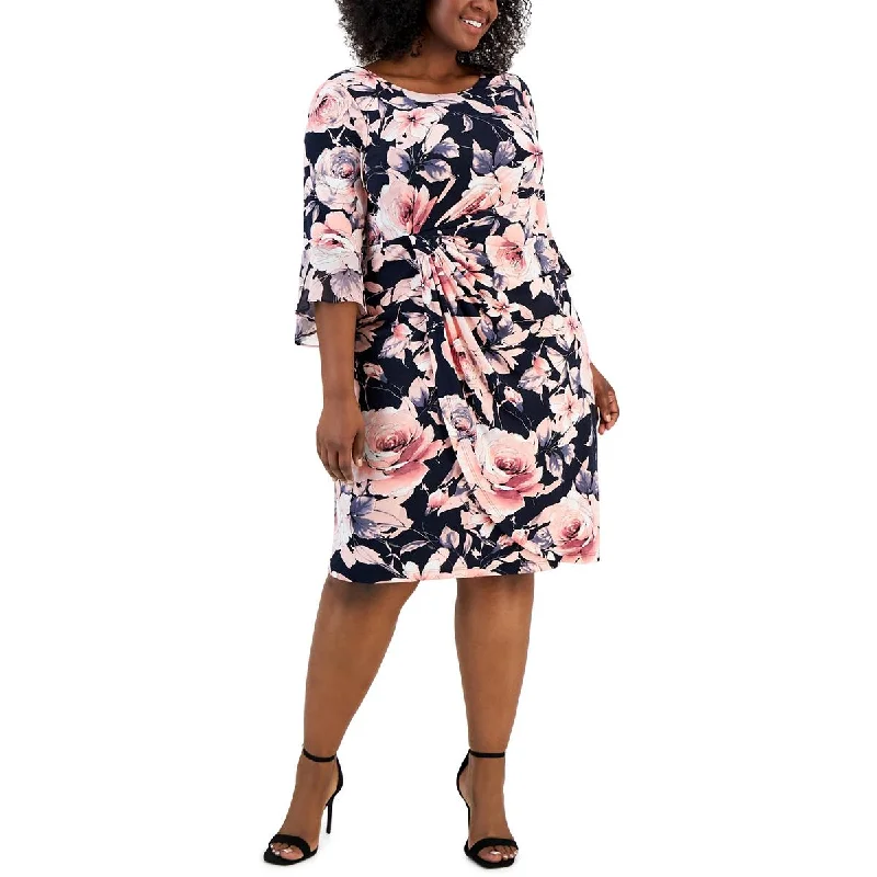Savings Galore Connected Apparel Womens Plus Gathered Midi Cocktail and Party Dress