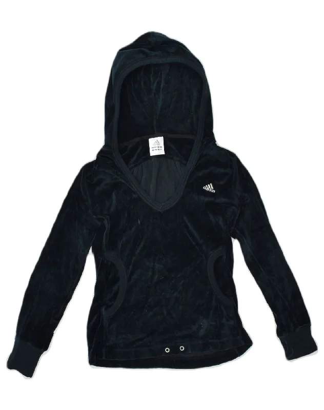 Sale Event ADIDAS Womens Hoodie Jumper UK 16 Large Navy Blue Cotton
