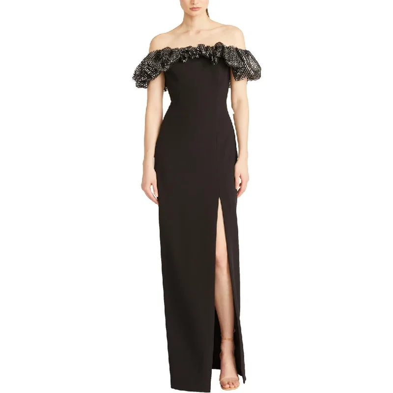 Midnight Sale ML Monique Lhuillier Womens Sequined Full Length Evening Dress