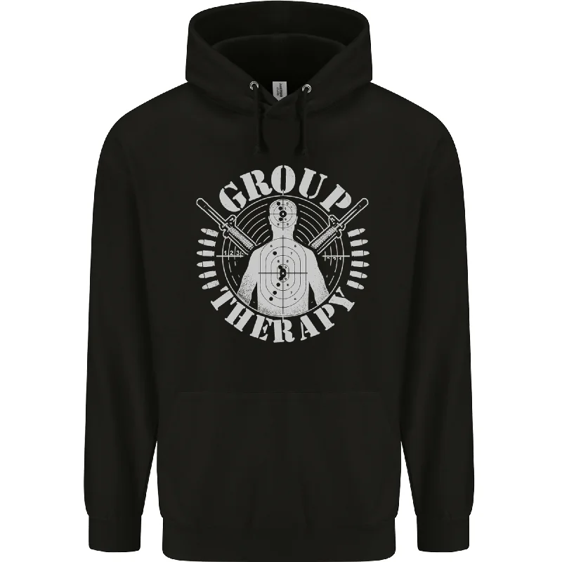 Blowout Sale Group Therapy Shooting Hunting Rifle Funny Mens 80% Cotton Hoodie