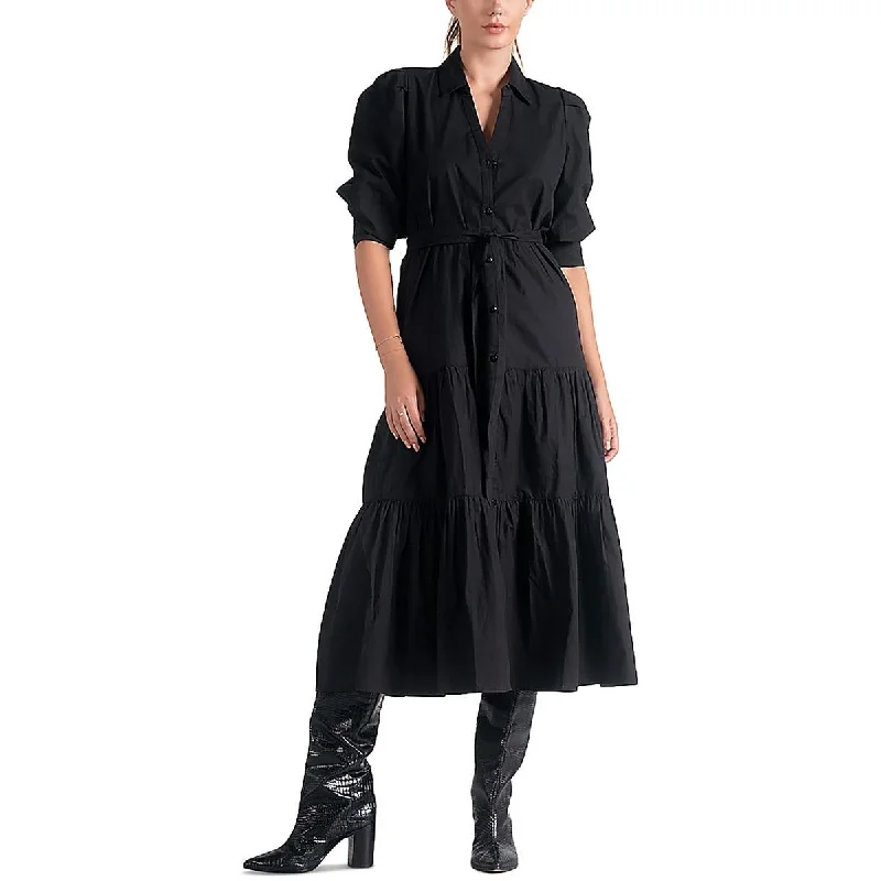 Best Bargains Elan Womens Cotton Below Knee Midi Dress