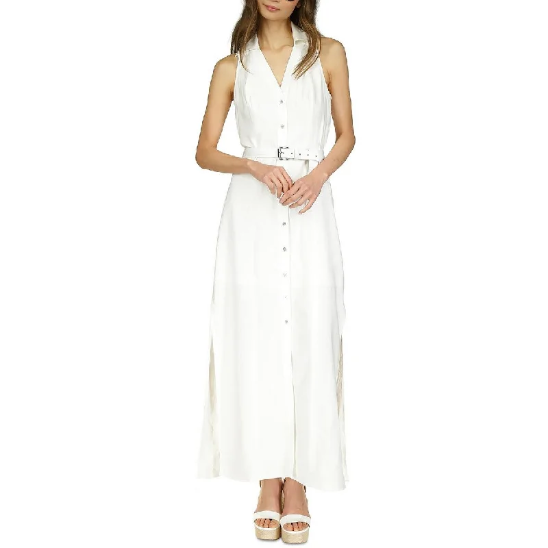 Final Clearance MICHAEL Michael Kors Womens Petites Collared Mid Calf Shirtdress