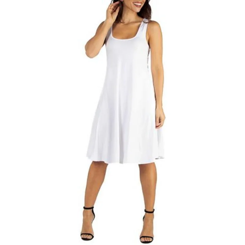 Limited Time Offer 24seven Comfort Apparel Womens Solid Scoop Neck Tunic Dress