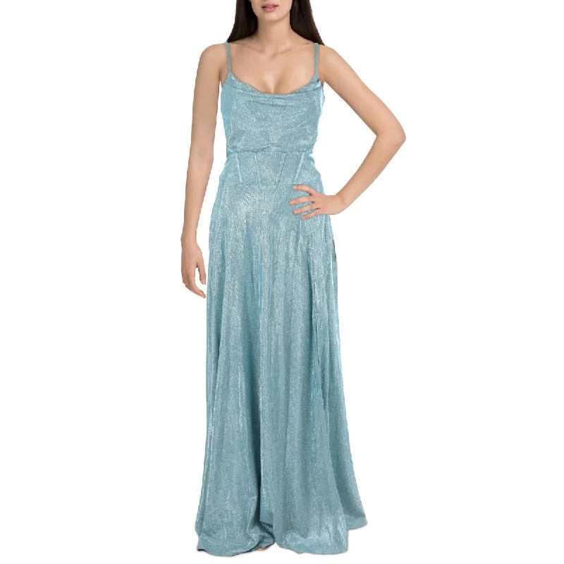 Major Savings B. Darlin Womens Plus Metallic Cowl Neck Evening Dress