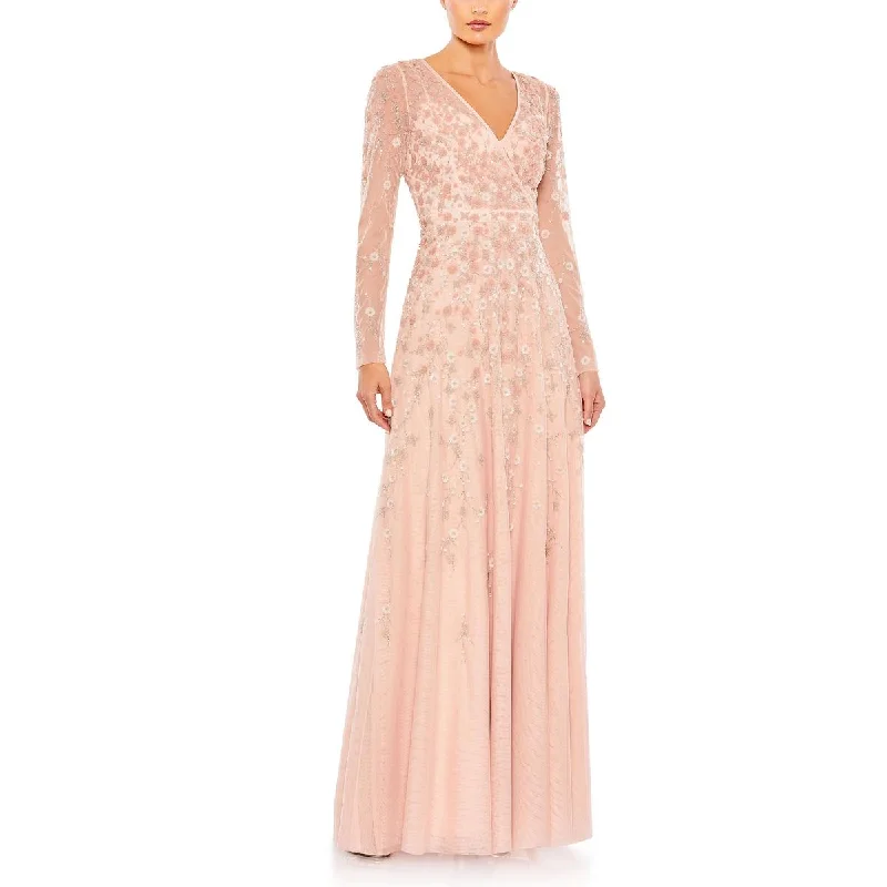 Massive Deals Mac Duggal Womens Embellished Special Occasion Evening Dress