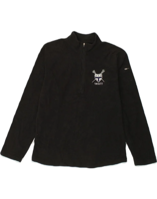 Best Bargains L.L.BEAN Womens Loose Fit Zip Neck Fleece Jumper UK 10 Small Black