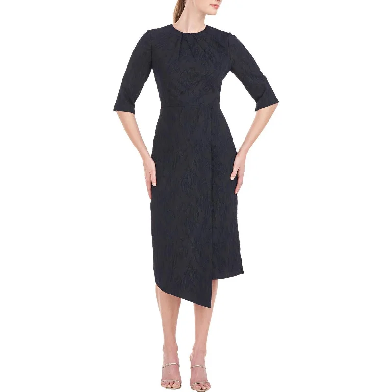 Shop and Save Kay Unger New York Womens Embroidered Midi Cocktail And Party Dress
