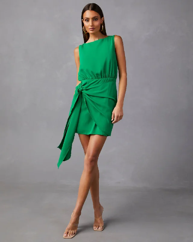 Savings Galore Lyanna Drape Front Tie Mini Dress