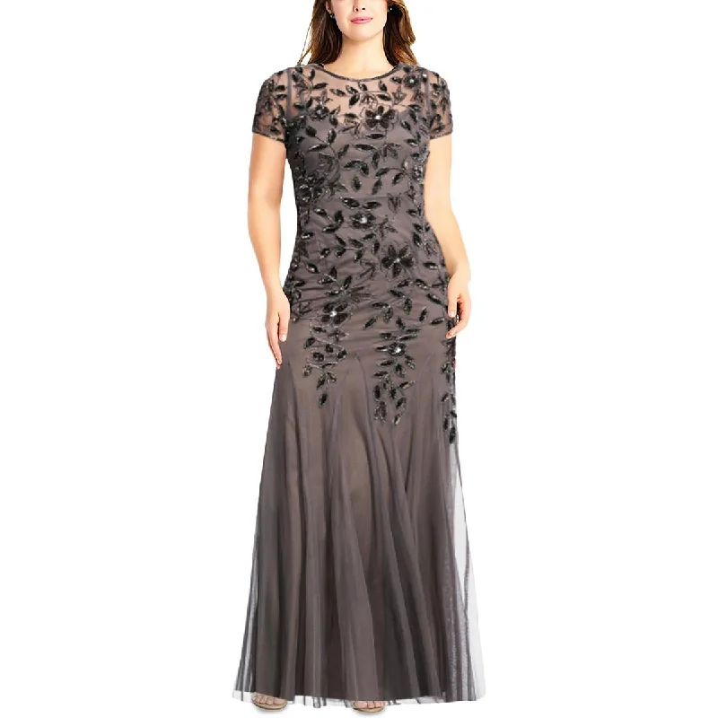 Price Smash Adrianna Papell Womens Plus Sequined Formal Evening Dress