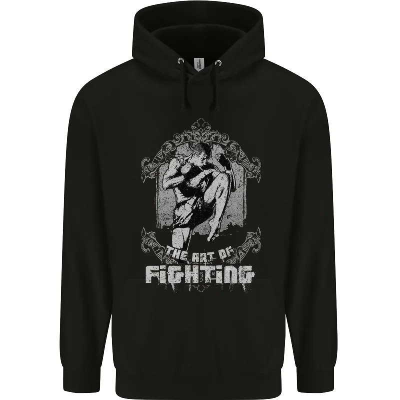 Year-End Sale The Art of Fighting MMA Muay Thai Mens 80% Cotton Hoodie