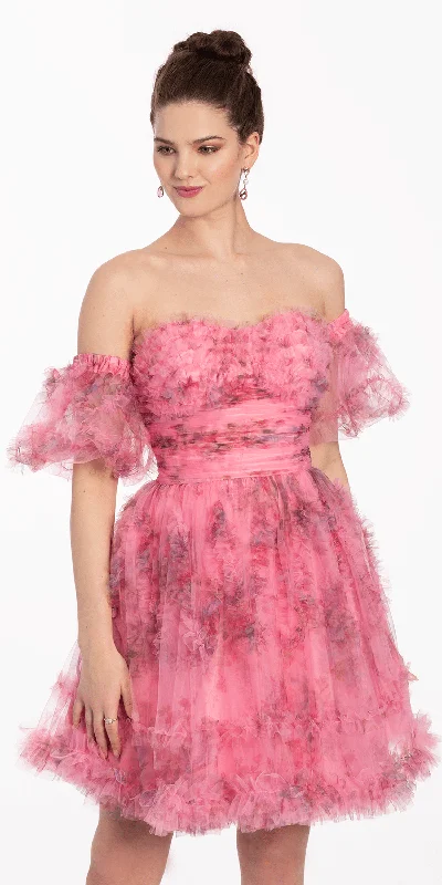 Don't Miss Sweetheart Floral Print Fit and Flare Dress with Detachable Sleeves