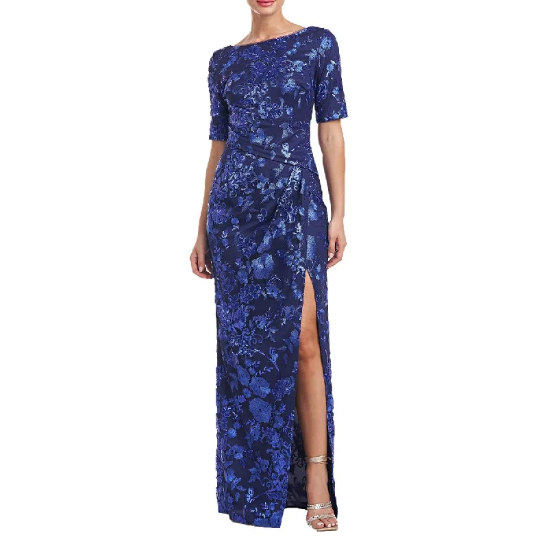 Midnight Sale JS Collections Womens Sequin Embroidered Evening Dress