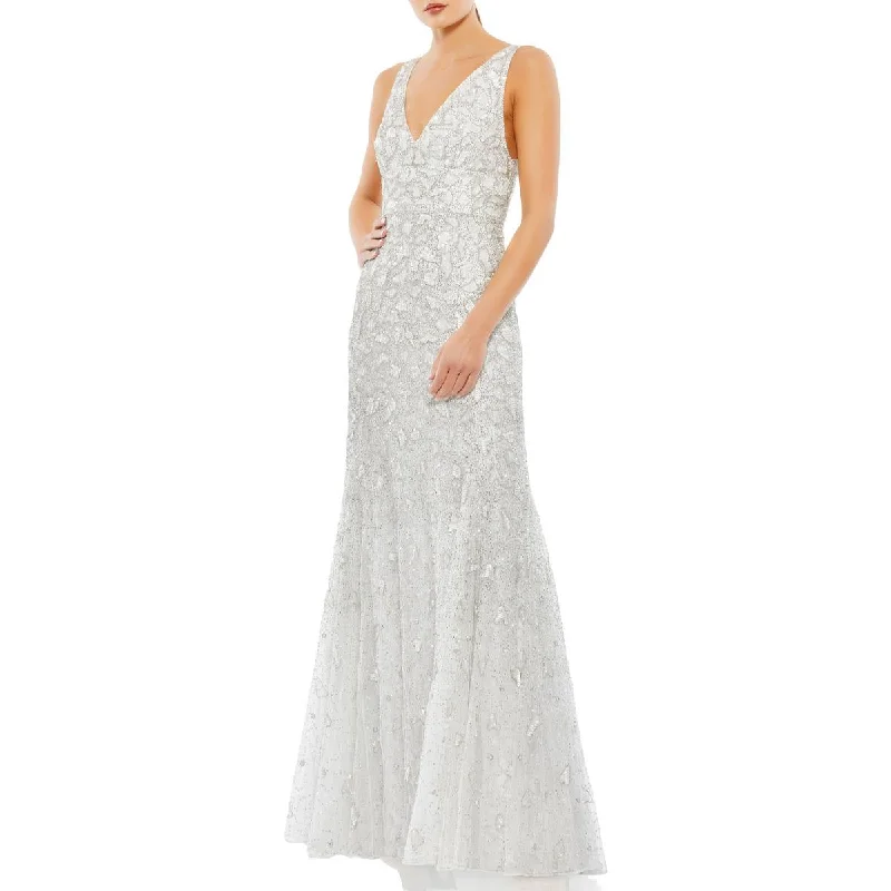 Epic Deals Mac Duggal Womens Embellished Beaded Evening Dress