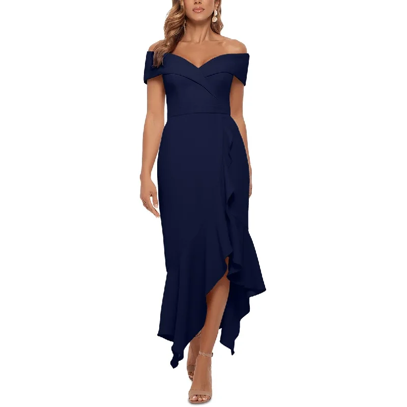 Daily Deals Xscape Womens Ruffled Off-The-Shoulder Fit & Flare Dress