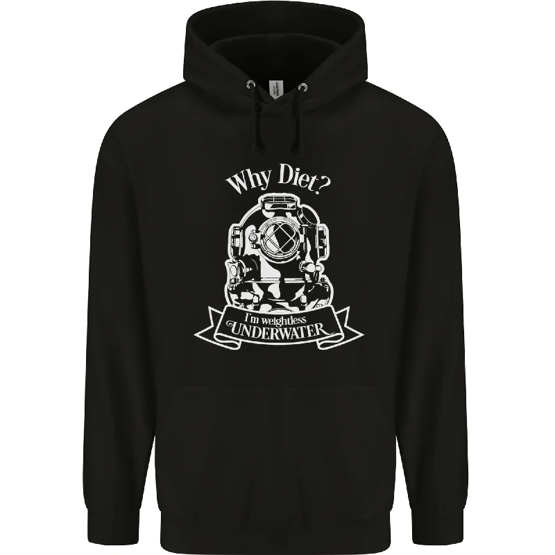 Hurry In Im Weightless Underwater Scuba Diving Mens 80% Cotton Hoodie