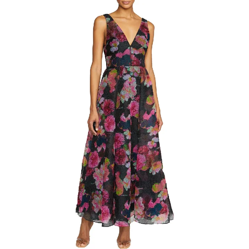 Price Rollback ML Monique Lhuillier Womens Textured Tea Length Midi Dress
