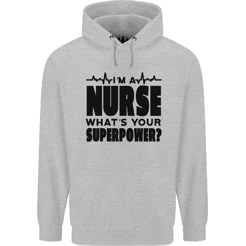 Huge Savings Im a Nurse Whats Your Superpower Nursing Mens 80% Cotton Hoodie