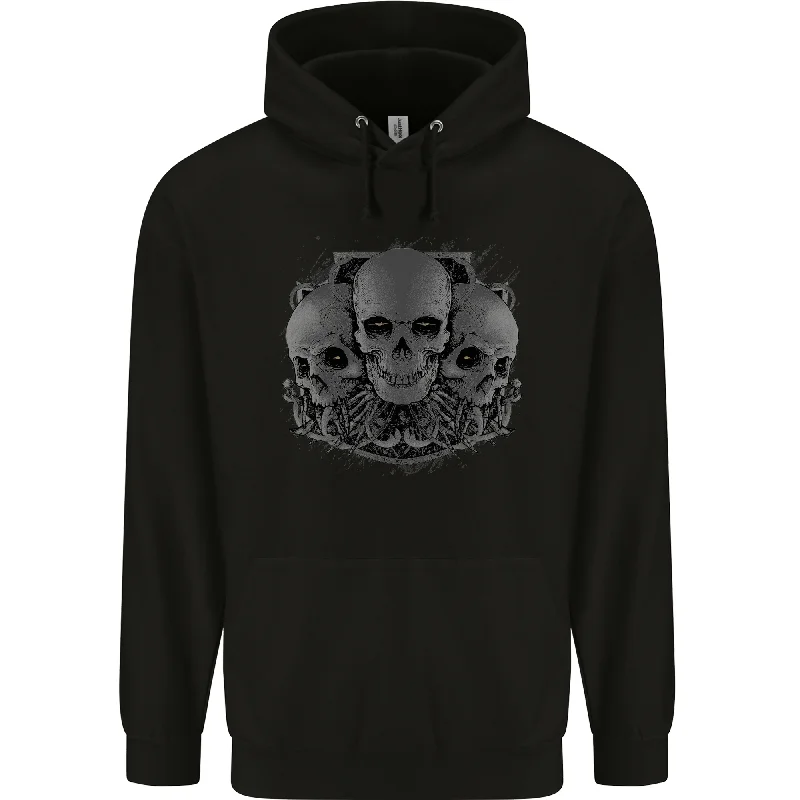 Midnight Madness Gothic Skulls Heavy Metal Rock Music Goth Biker Mens 80% Cotton Hoodie
