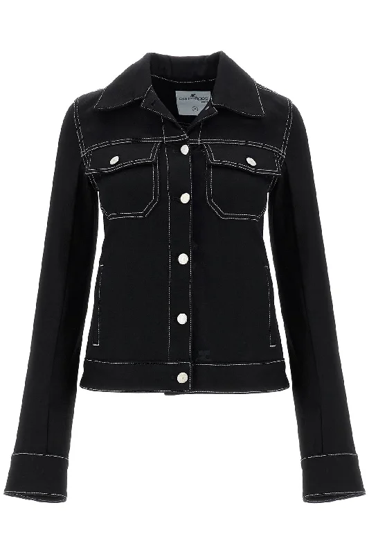 Closeout Sale Denim Trucker Jacket For  - Black