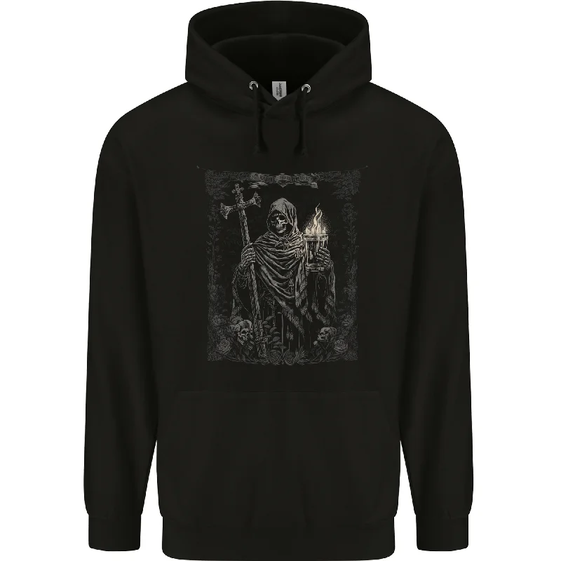 Instant Discount Gothic Grim Reaper Goth Heavy Metal Skull 9 Mens 80% Cotton Hoodie
