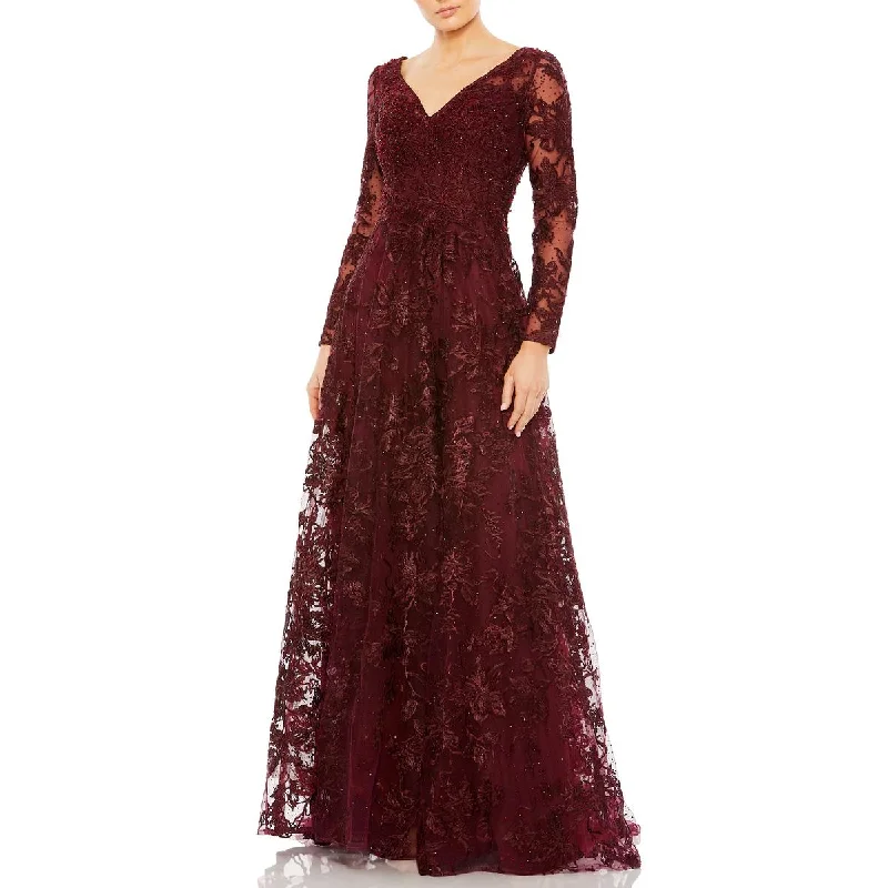 Markdowns Mac Duggal Womens Rhinestone Formal Evening Dress