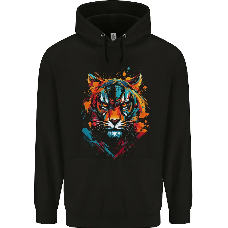 New Markdowns Grafitti Tiger Mens 80% Cotton Hoodie