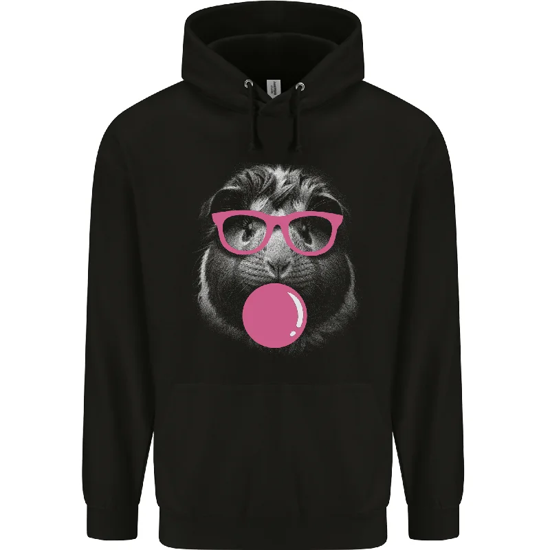 Savings Bonanza Guinea Pig With Bubble Gum and Glasses Mens 80% Cotton Hoodie