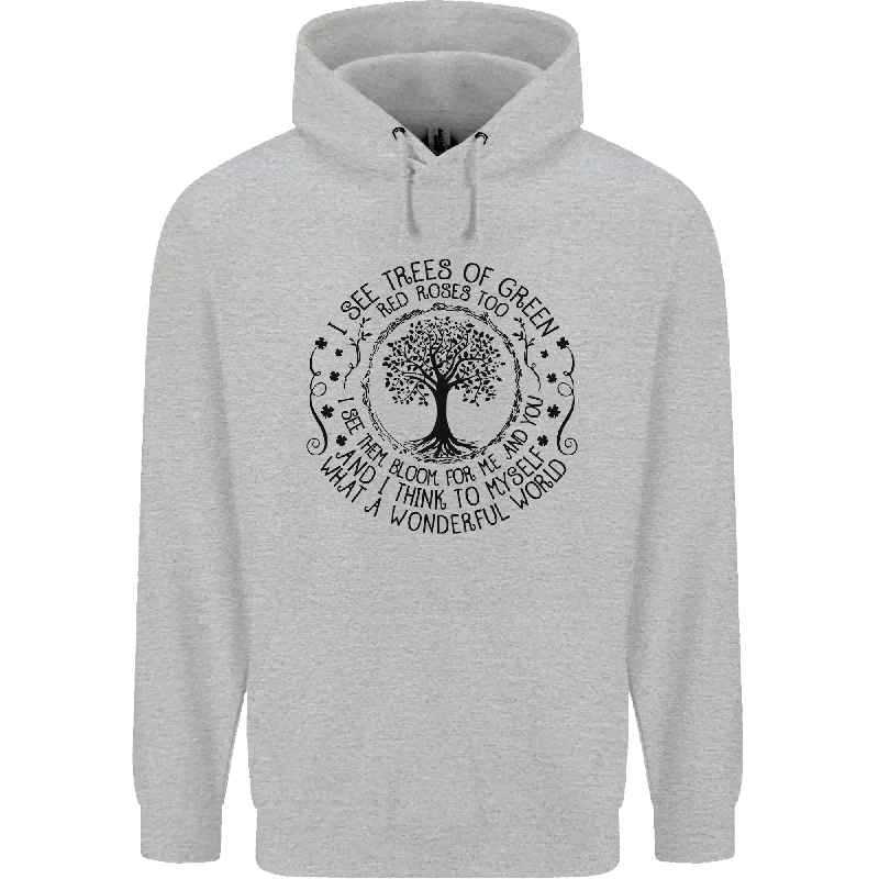 Customer Appreciation Sale Trees What a Wonderful World Environment Mens 80% Cotton Hoodie