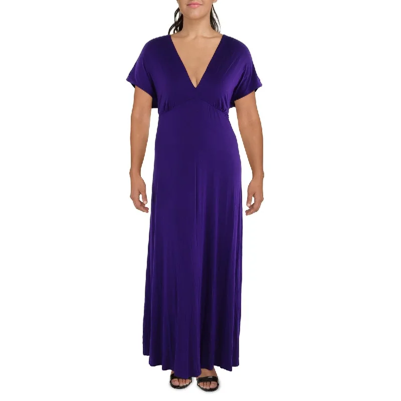 Mega Sale 24seven Comfort Apparel Womens Plus Full Length V-Neck Maxi Dress