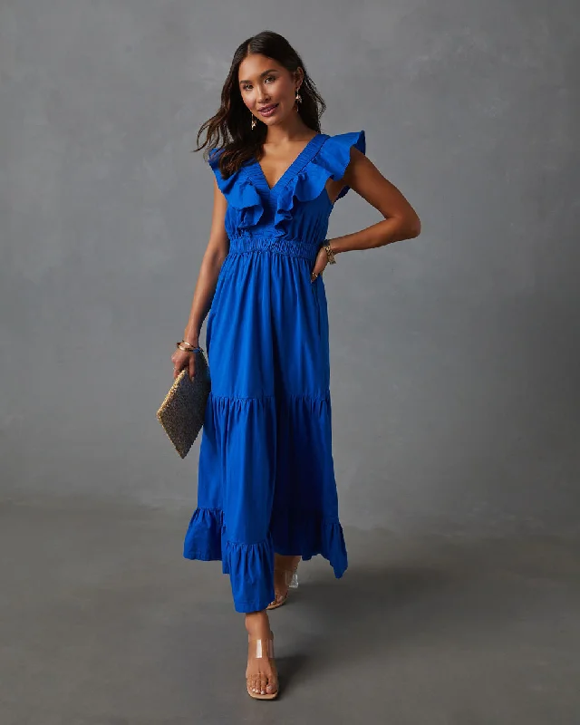 Best Deals Minerva Tiered Ruffle V-Neck Maxi Dress