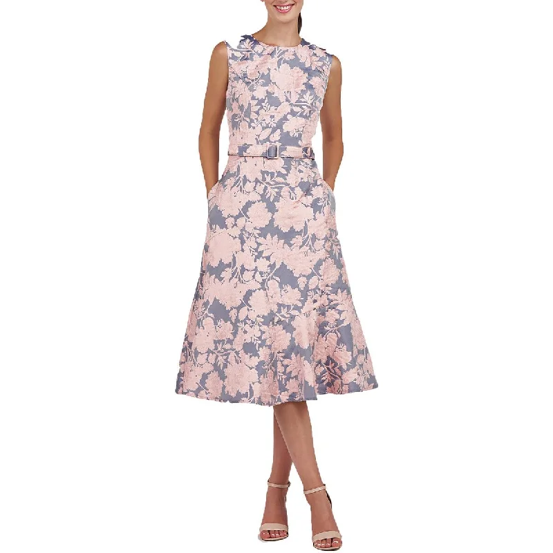 Year-End Sale Kay Unger New York Womens Floral Knee-Length Cocktail And Party Dress
