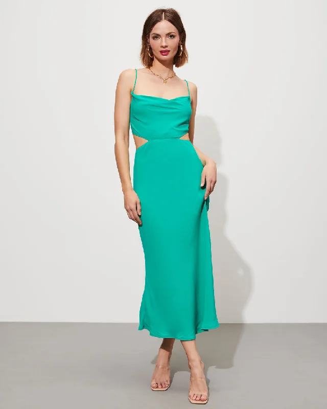 Exclusive Offers Seraphine Cowl Neck Cutout Midi Dress