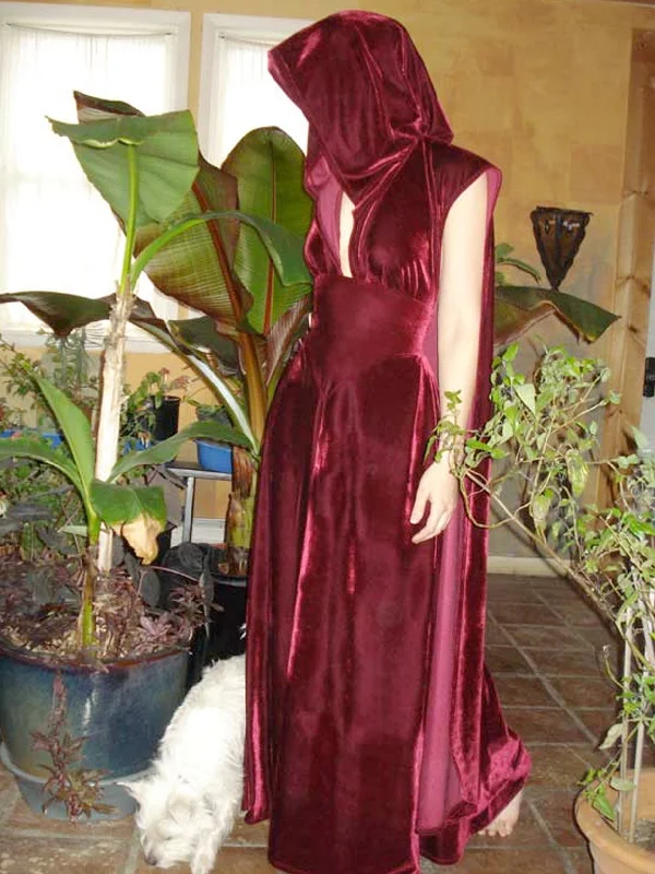 New Arrival Velvet Cape Dress