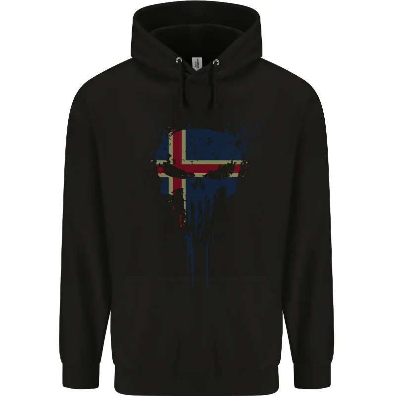 Shop and Save Iceland Skull Gym Training Bodybuilding Mens 80% Cotton Hoodie