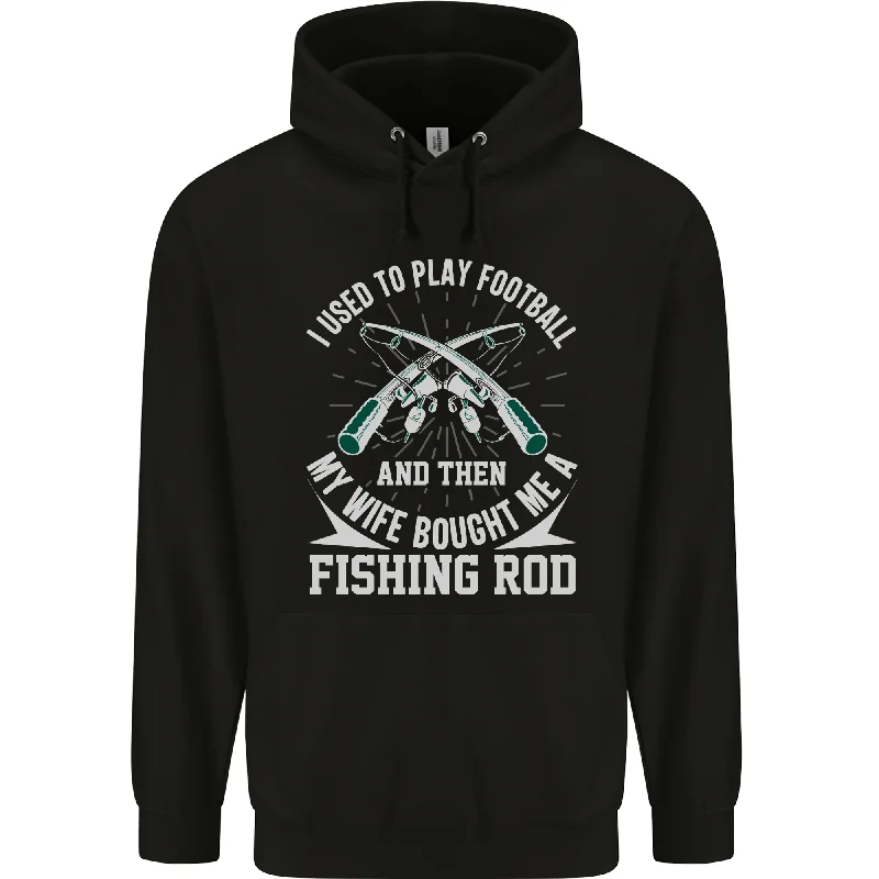 Best Bargains I Use to Play Football Funny Fishing Fisherman Mens 80% Cotton Hoodie