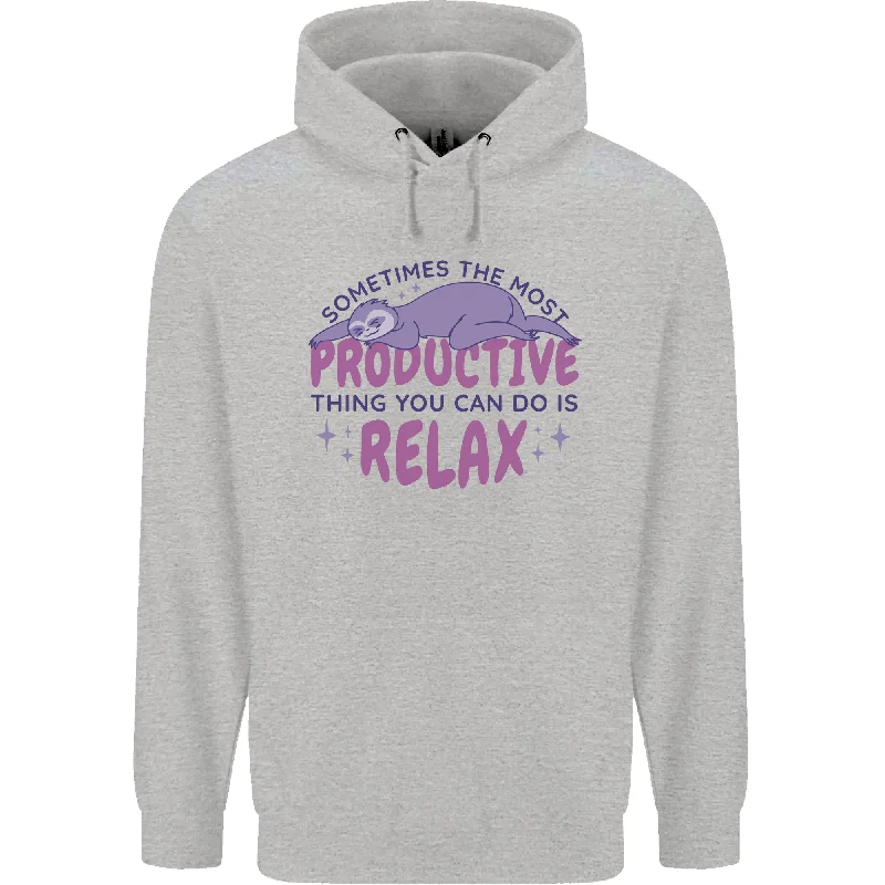 Instant Savings Funny Relaxing Sloth Mens 80% Cotton Hoodie