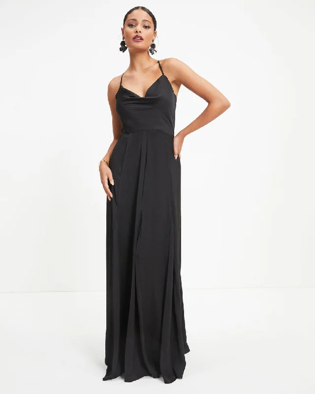 Low Prices Hey Bella Satin Cowl Neck Maxi Dress