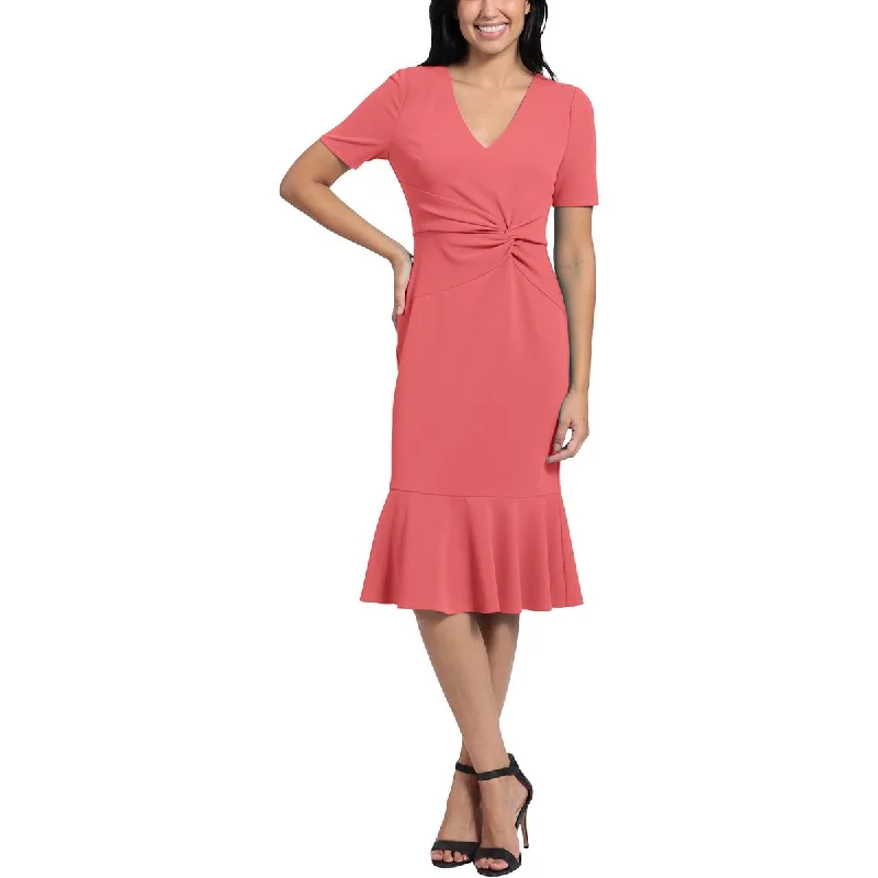 Don't Wait London Times Womens Gathered Knee Length Bodycon Dress