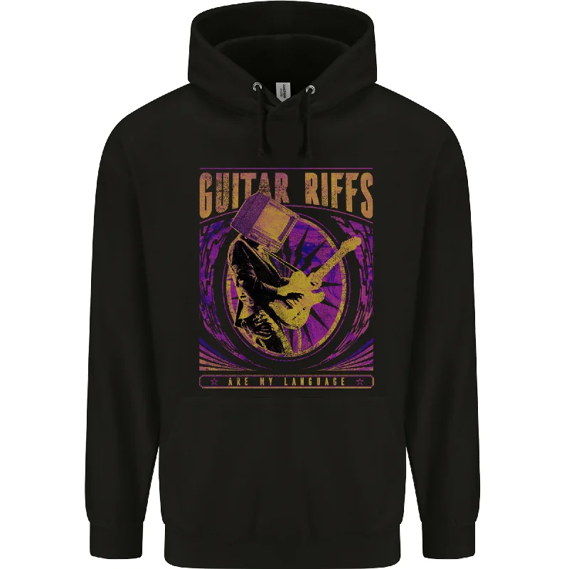 Great Deals Guitar Riffs are My Language Mens 80% Cotton Hoodie