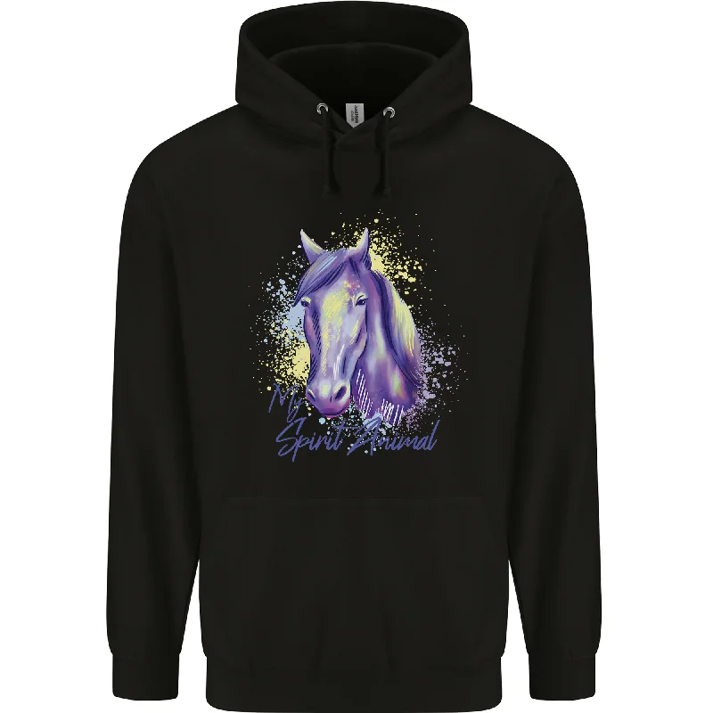 Closeout Horse Is My Spiritual Animal Equestrian Mens 80% Cotton Hoodie