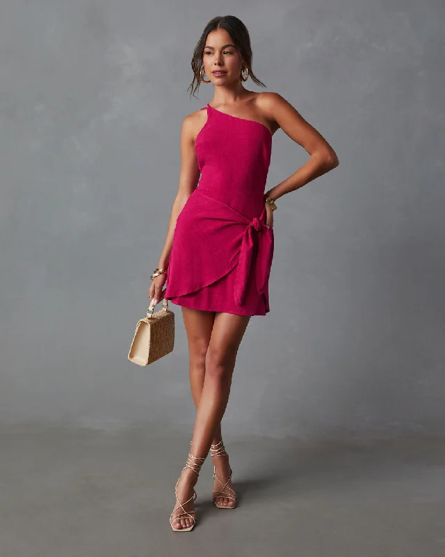 Shop and Save Cabana Life Tie Waist Mini Dress