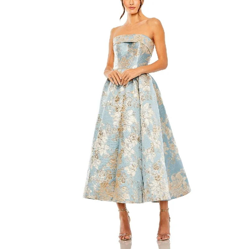 Deal Zone Mac Duggal Womens Metallic Strapless Cocktail And Party Dress