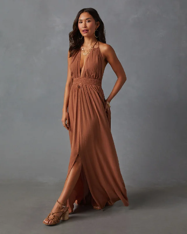 Major Savings Oriana Pocketed Rope Trim Maxi Dress