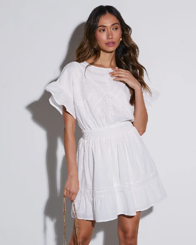 Members Only Spring Romance Ruffle Sleeve Mini Dress