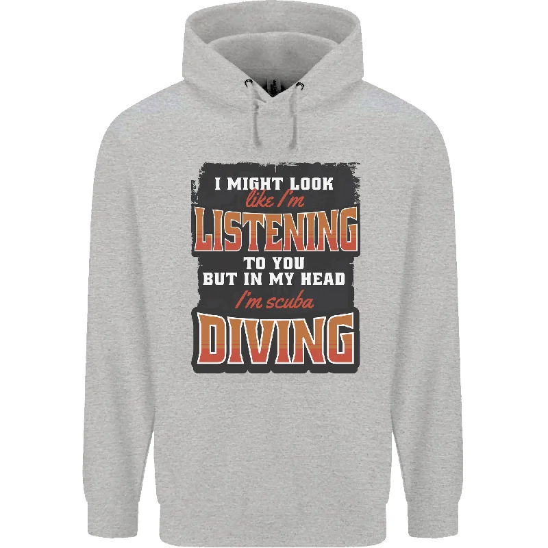 Super Bargain In My Head I'm Scuba Diving Diver Funny Mens 80% Cotton Hoodie