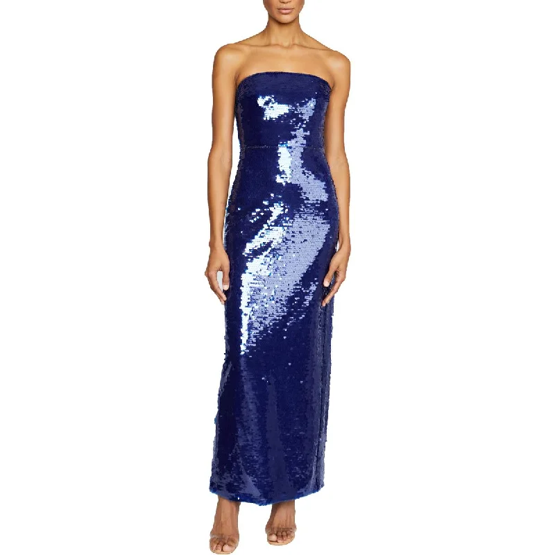 Buy Now ML Monique Lhuillier Womens Split Hem Mid Calf Evening Dress