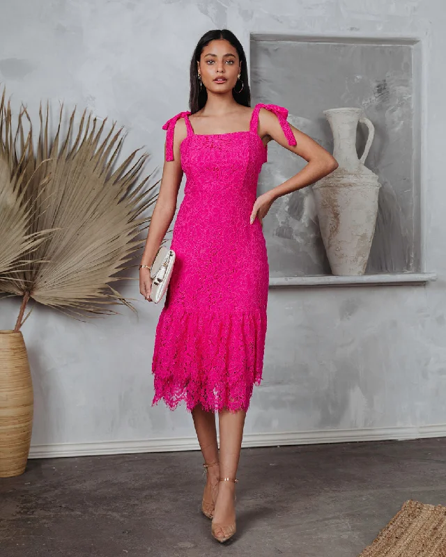 Act Now Miami High Tea Lace Midi Dress