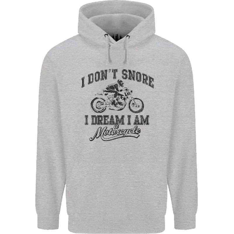 Low Prices I Dont Snore Motorbike Biker Motorcycle Mens 80% Cotton Hoodie