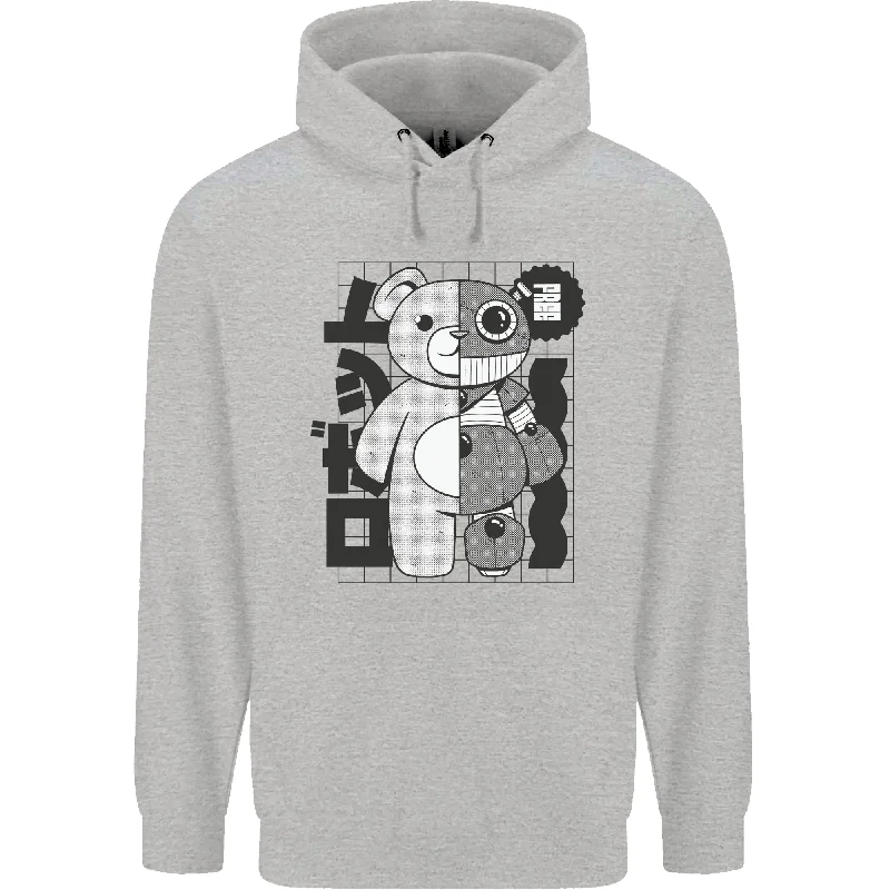 Bargain Blast Japan Robot Teddy Bear Japanese Mens 80% Cotton Hoodie